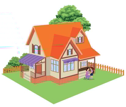 home front and cute boy vector
