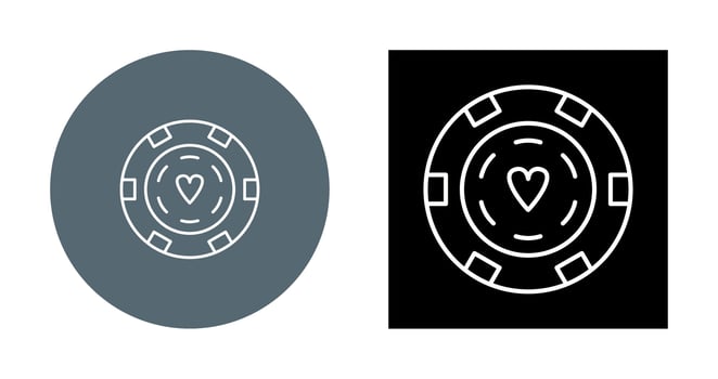 Unique Poker Chips Vector Icon