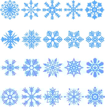 Set of snowflakes elements for winter seasons vector