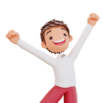 3d render cute student enthusiastic concept png