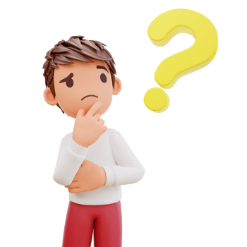 3d rendered cute student with question mark png