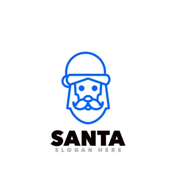 Santa claus line art logo vector