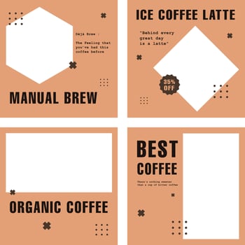 Share your best coffee om social media with this template vector