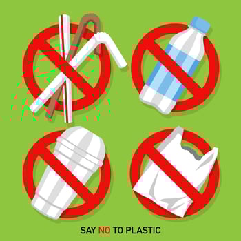Say no to plastic, stop plastic pollution vector