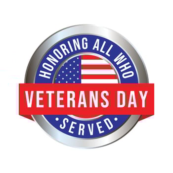 Veterans Day Badge Design, Emblem, Label, Seal, Sticker, Veterans Day Observed On November 11 Annually, Honoring All Who Served, Military Personnel Who Served The United States Vector Illustration