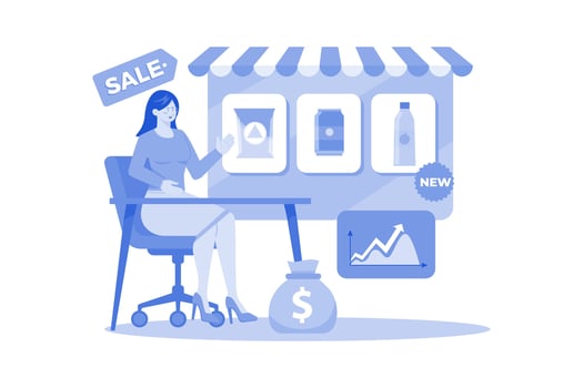 Innovator exploring new markets, products. vector
