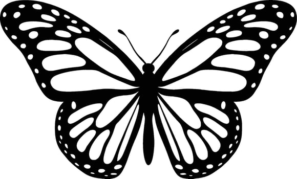 Flying Butterfly Vector Silhouette. Beauty Butterfly Vector icon design Stock Vector Image