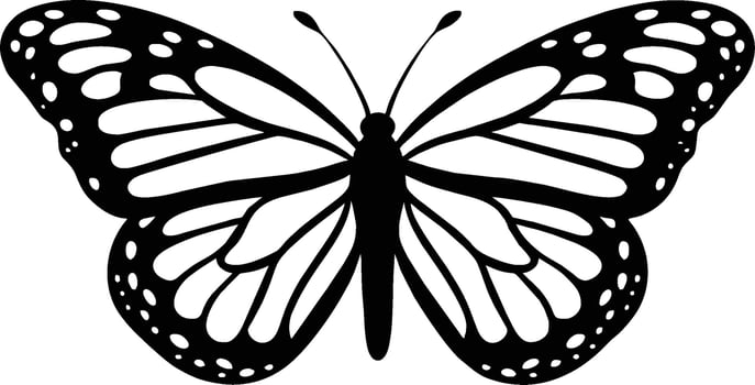 Flying Butterfly Vector Silhouette. Beauty Butterfly Vector icon design Stock Vector Image