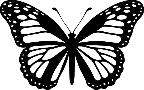 Flying Butterfly Vector Silhouette. Beauty Butterfly Vector icon design Stock Vector Image