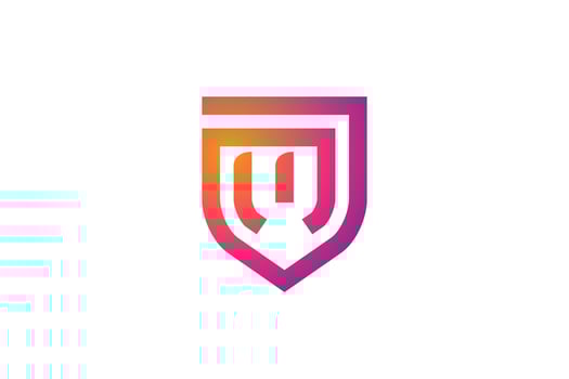 letter m shield logo design vector graphic