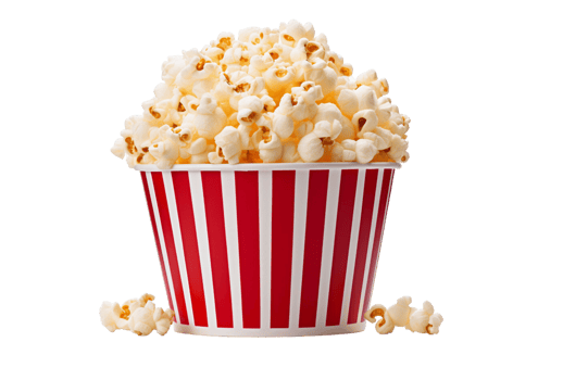AI Generated Image of delicious popcorn on a transparent background. png