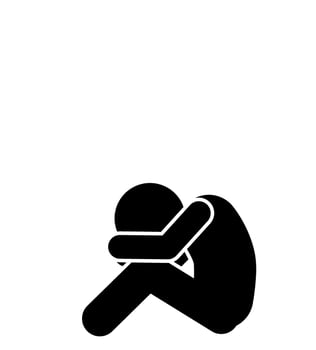 stick figure and stick man vector silhouette illustration, tired, give up, despair