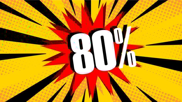 Template element sale promotion advertising comic style design. vector illustration. Banner, poster application