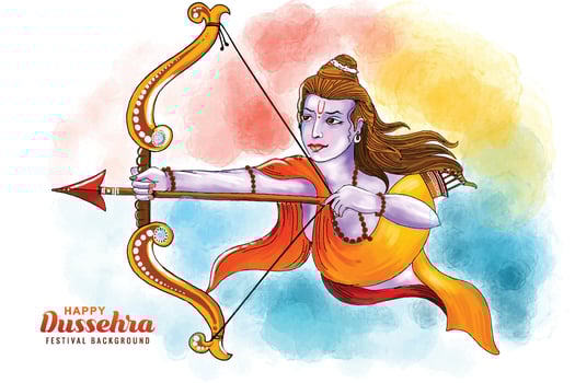 Lord shree ram navami festival wishes card background vector
