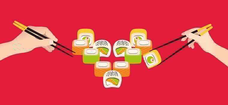 Asian food. Japan food. Sushi and rolls illustration vector