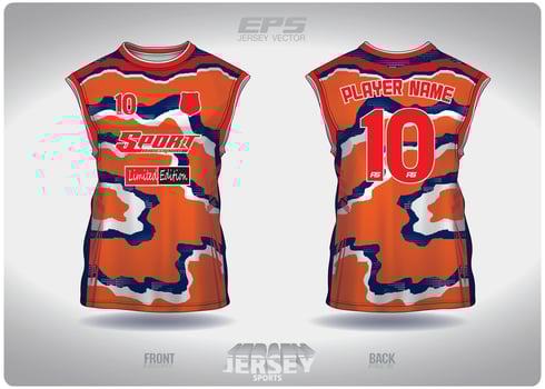 EPS jersey sports shirt vector.torn paper white red blue pattern design, illustration, textile background for sleeveless shirt sports t-shirt, football jersey sleeveless shirt vector