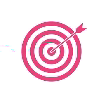 Pink bullseye dart target icon. Dart target goal marketing sign. Arrow dart logo vector. Winner dart sign. vector