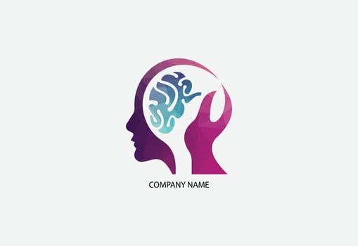 Low poly abstract digital human brain. vector