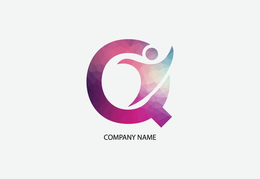 Low poly human health care logo illustrator template vector