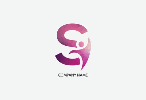 Low poly human health care logo illustrator template vector