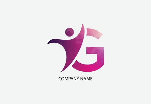 Low poly human health care logo illustrator template vector