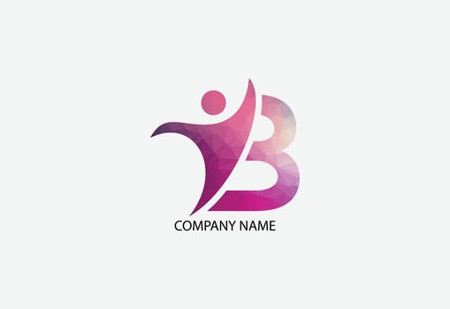 Low poly human health care logo illustrator template vector