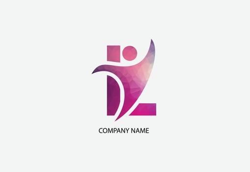 Low poly human health care logo illustrator template vector