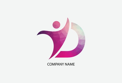Low poly human health care logo illustrator template vector