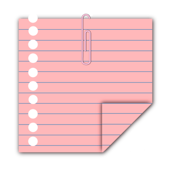 Pink Note Paper Clip Note Paper with transparent background. png