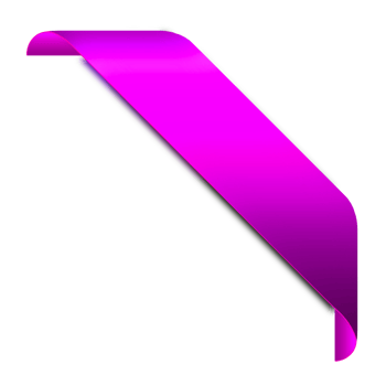 Corner purple ribbon or banner with transparent background. png