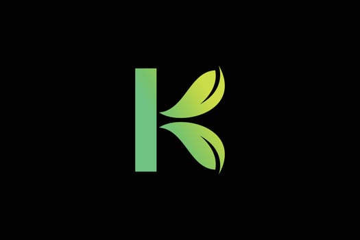 Letter K leaf trendy vector logo design