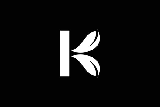 Letter K leaf trendy vector logo design