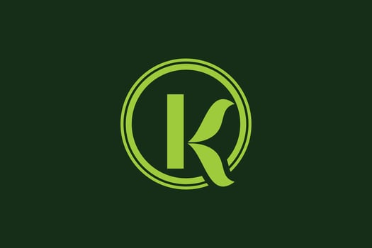 Letter K leaf trendy vector logo design