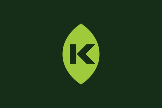 Letter K leaf trendy vector logo design