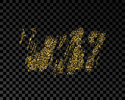 Hand drawn ink spot in gold glitter vector