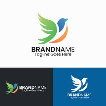 Minimalistic Bird Logo Design Vector, Bird Flying Logo Design vector