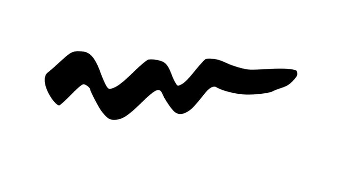 Black wavy grunge brush strokes vector