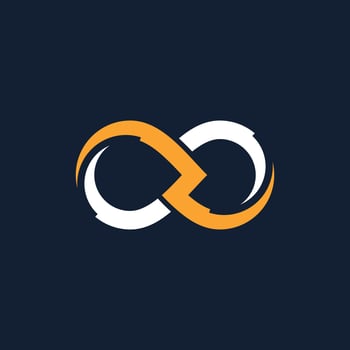 Infinity logo design element vector with modern technology concept