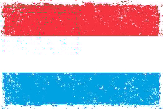 Luxembourg flag grunge distressed style vector