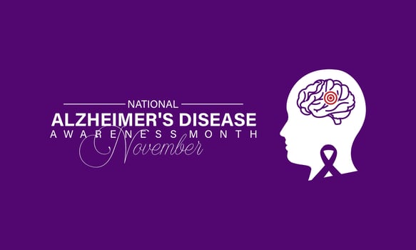 Alzheimer's disease awareness month is observed every year in november. Holiday concept. Background, banner, card, poster, template. Vector illustration. Vector template.