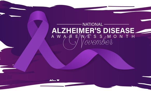 Alzheimer's Disease awareness month is observed every year in November.Background, banner, card, poster, template. Vector illustration.