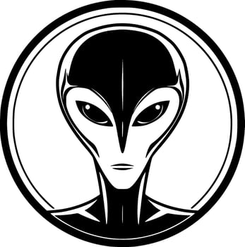 Alien - Black and White Isolated Icon - Vector illustration