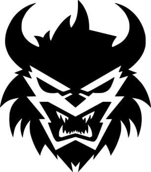 Beast, Black and White Vector illustration