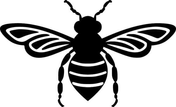 Bee - Black and White Isolated Icon - Vector illustration