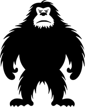 Bigfoot - Black and White Isolated Icon - Vector illustration