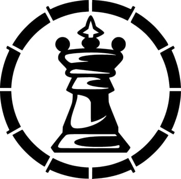 Chess - Black and White Isolated Icon - Vector illustration
