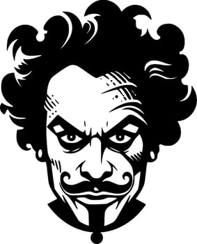 Clown, Minimalist and Simple Silhouette - Vector illustration