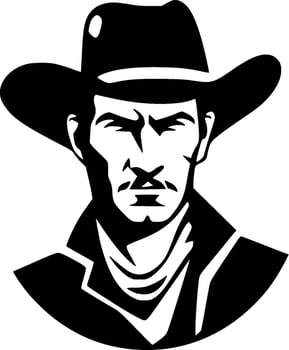 Cowboy - Minimalist and Flat Logo - Vector illustration