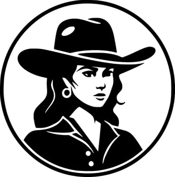 Cowgirl - Minimalist and Flat Logo - Vector illustration