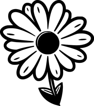Daisy, Black and White Vector illustration